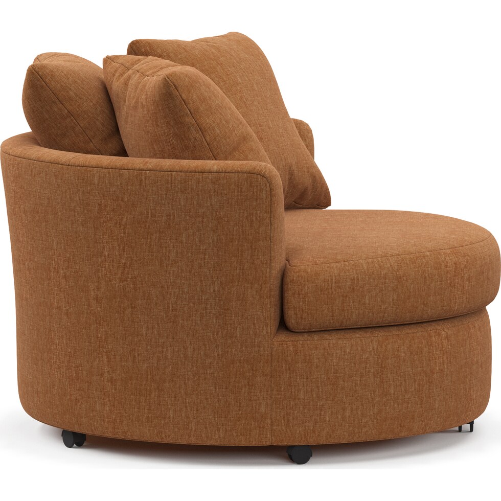 orren orange swivel chair   
