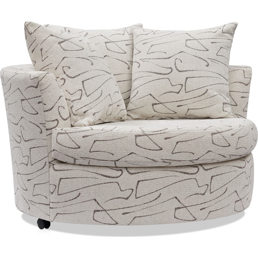orren white swivel chair   