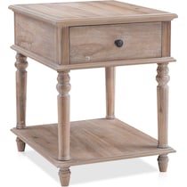 orville light brown side table   