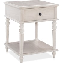 orville white side table   