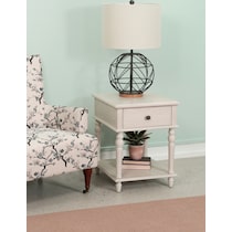 orville white side table   