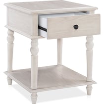 orville white side table   