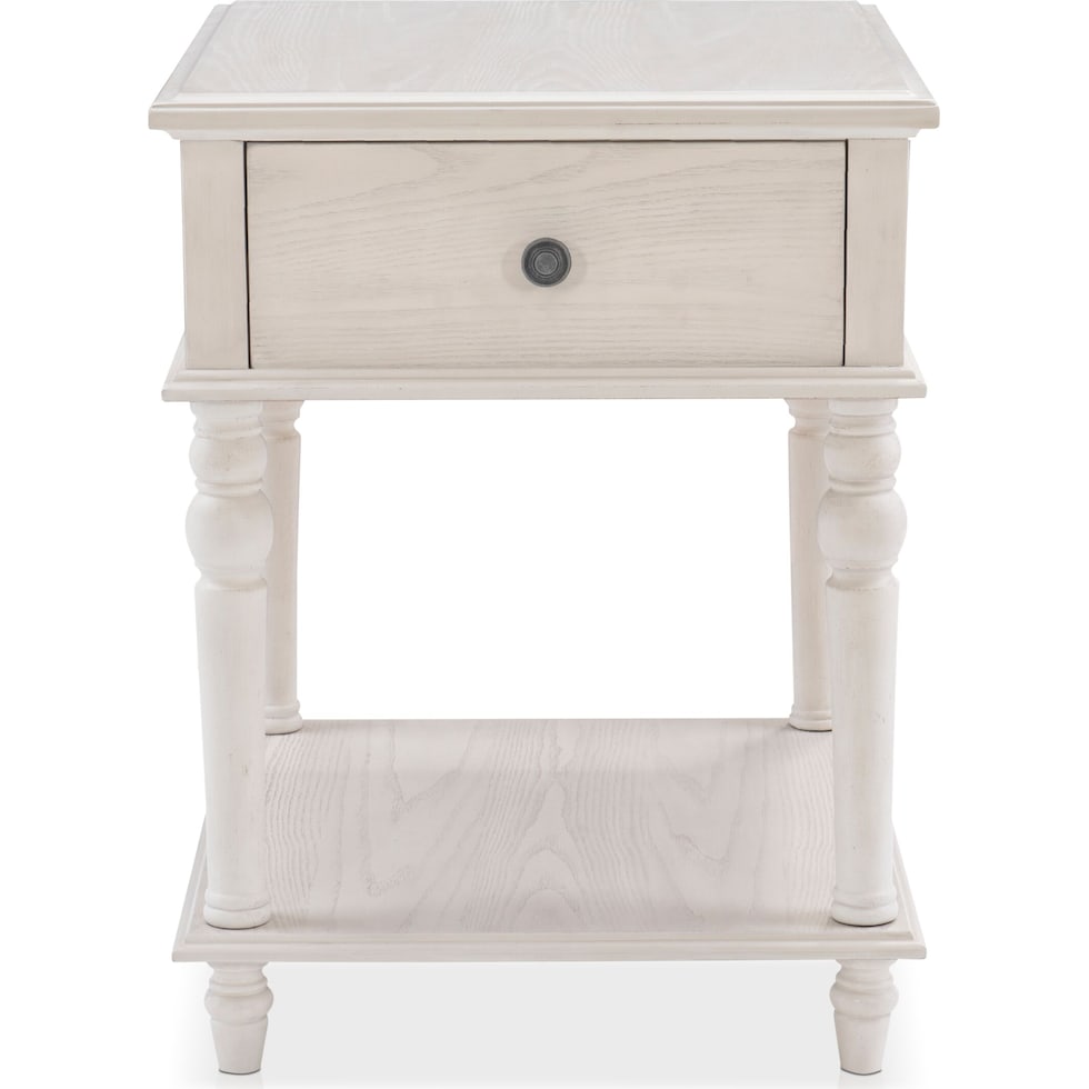 orville white side table   