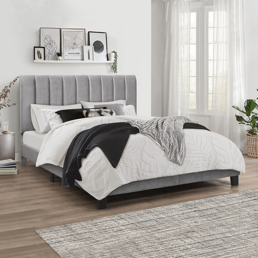 oslo gray queen bed   