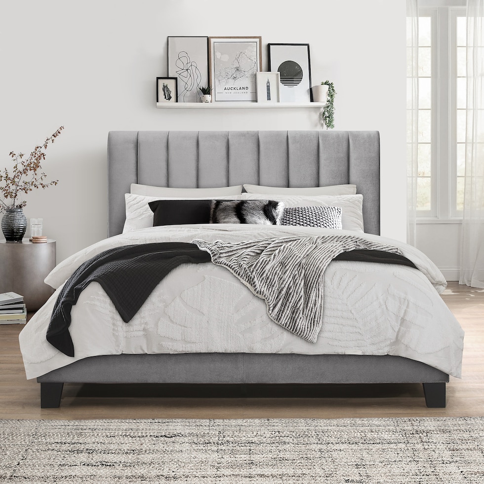 oslo gray queen bed   