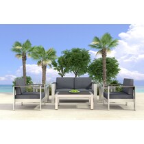 outer banks silver outdoor end table   
