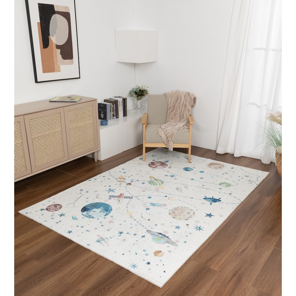 outerspace white area rug  x    