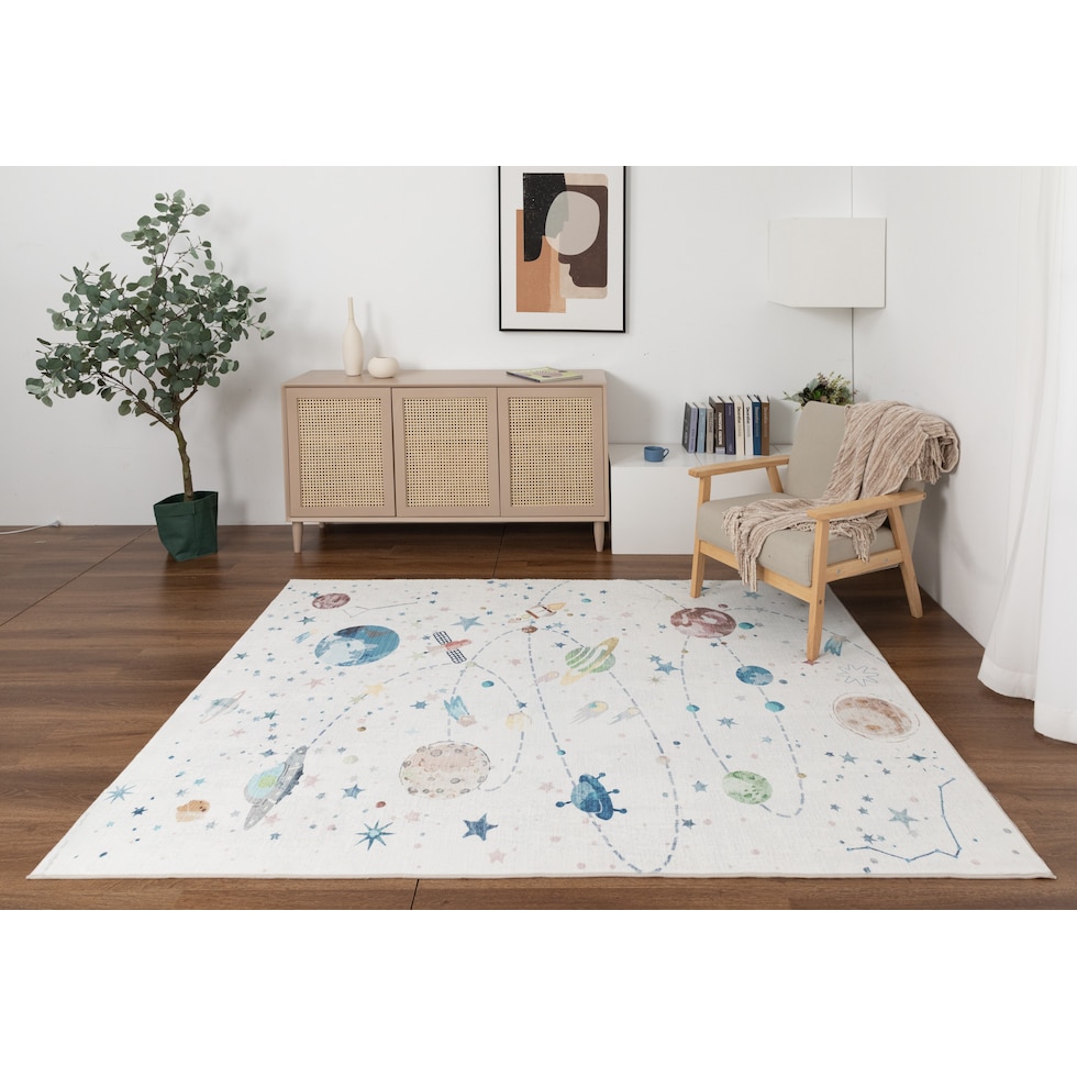 outerspace white area rug  x    