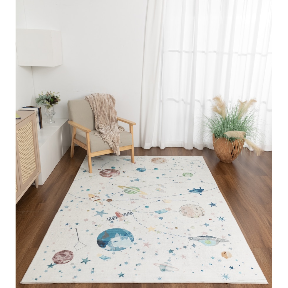 outerspace white area rug  x    