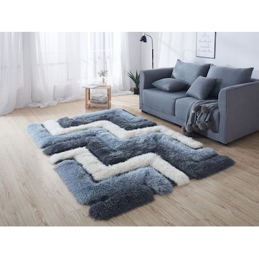 Overton 8' x 10' Area Rug - Gray/Blue/White