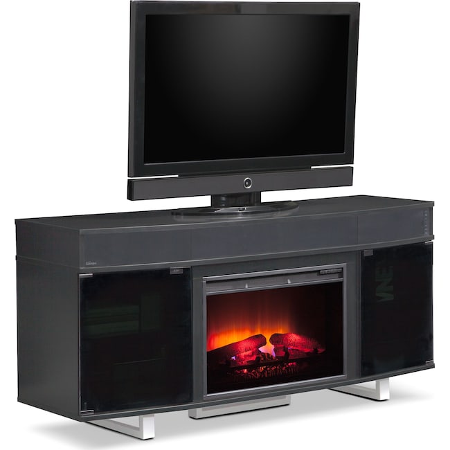 Entertainment Furniture - Pacer Fireplace TV Stand with Sound Bar