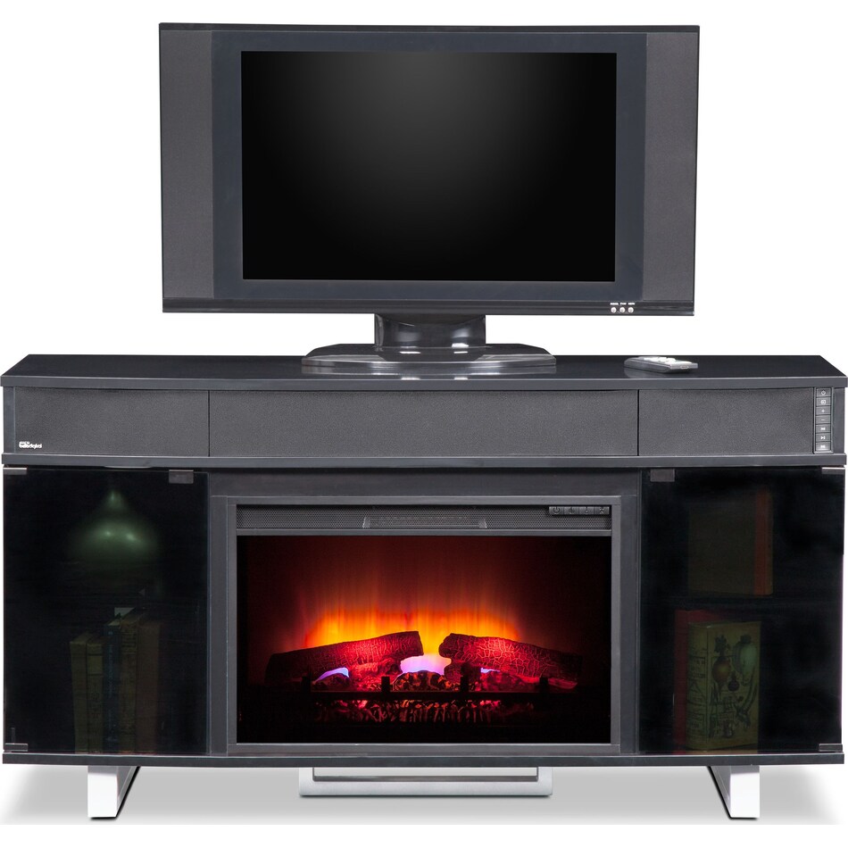Pacer Fireplace TV Stand with Sound Bar Value City Furniture