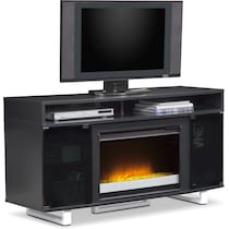 pacer black black fireplace tv stand   