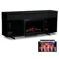 pacer black black fireplace tv stand   