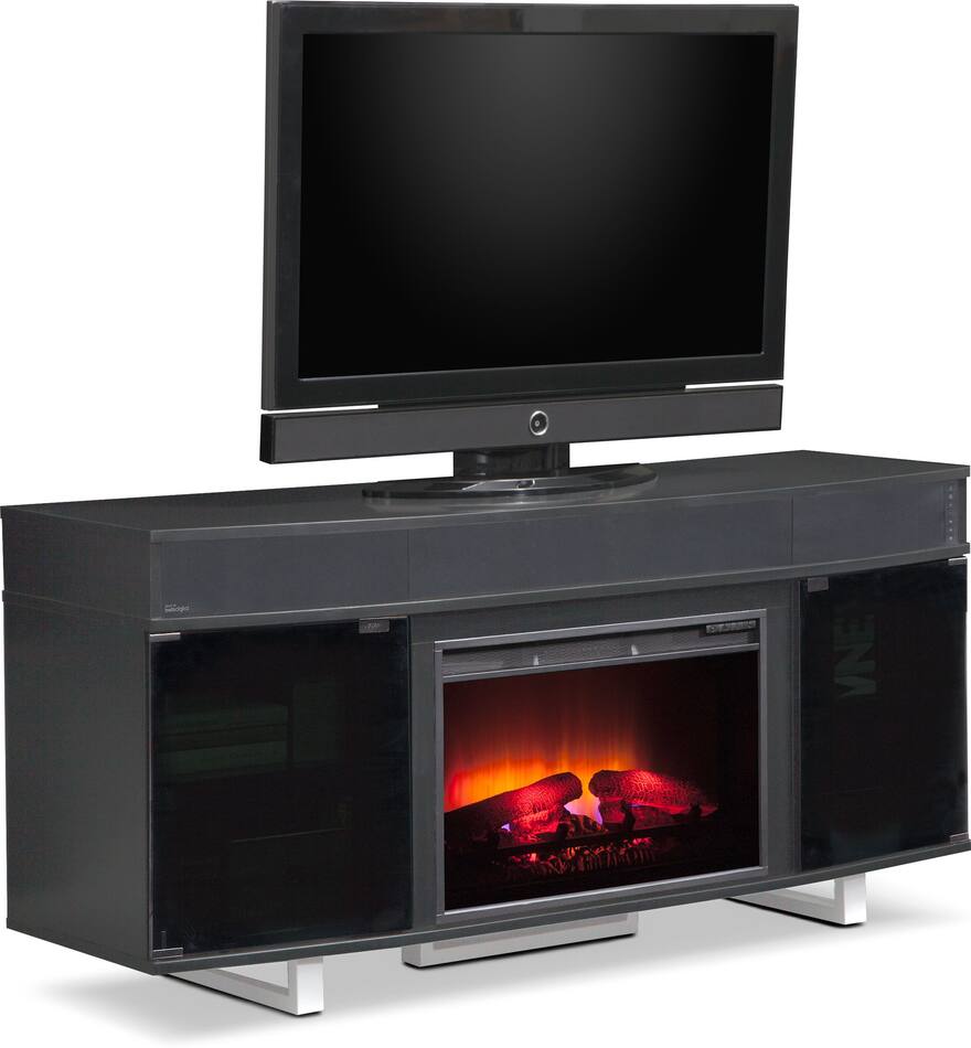 Pacer Fireplace TV Stand with Sound Bar Value City Furniture
