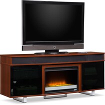 pacer cherry dark brown fireplace tv stand   