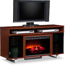 pacer cherry dark brown fireplace tv stand   