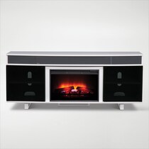 pacer white white fireplace tv stand   