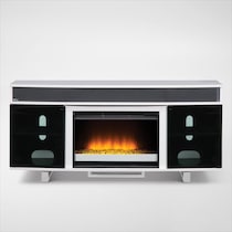 pacer white white fireplace tv stand   