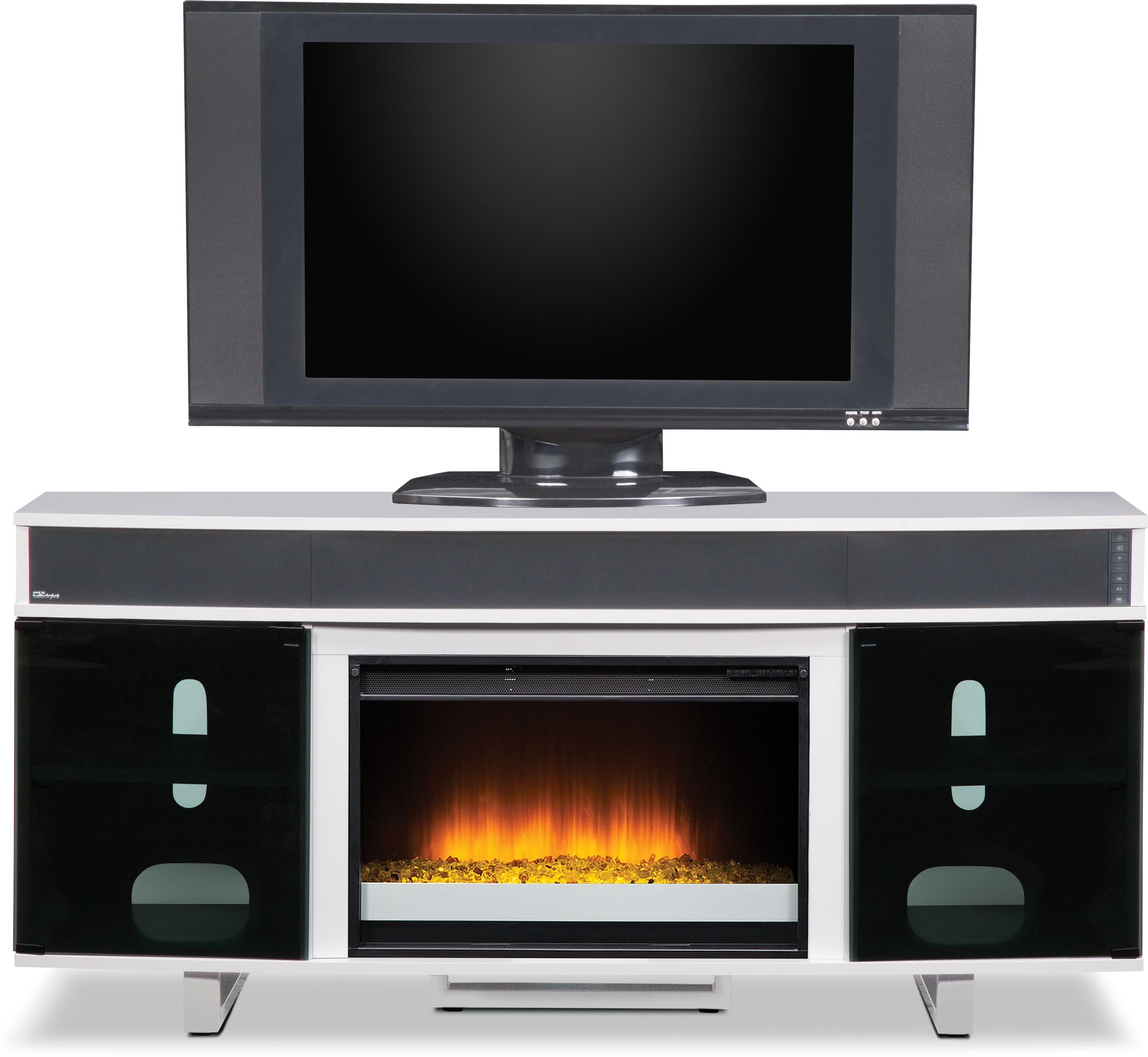 Pacer Fireplace TV Stand with Sound Bar Value City Furniture