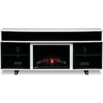 pacer white white fireplace tv stand   