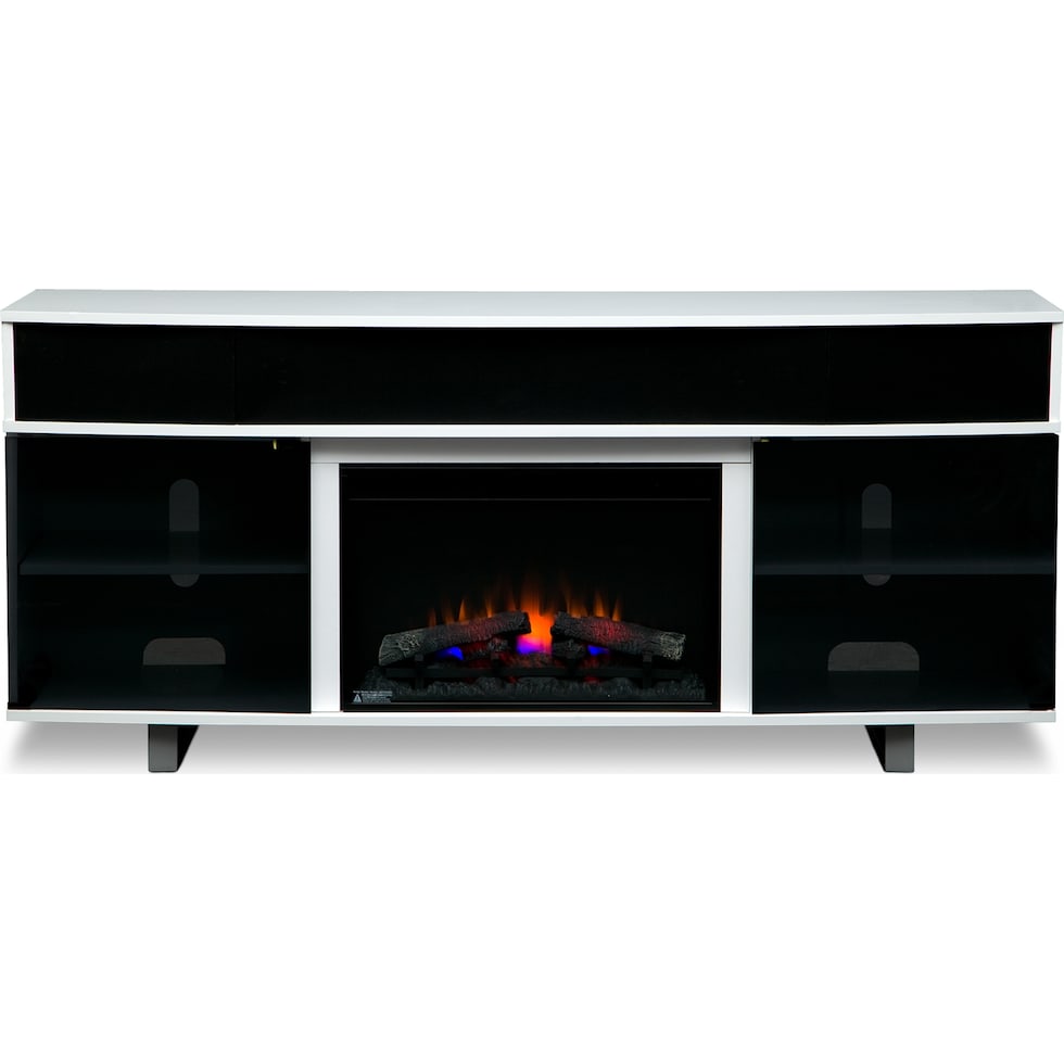 pacer white white fireplace tv stand   