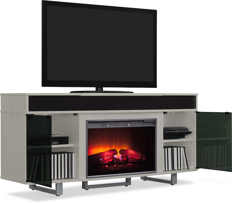Pacer Fireplace TV Stand with Sound Bar Value City Furniture
