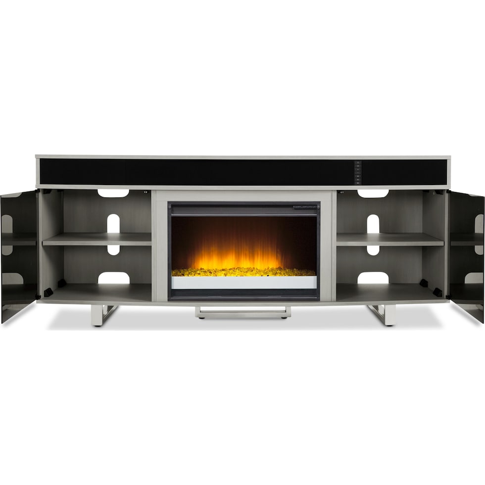 pacer gray fireplace tv stand   