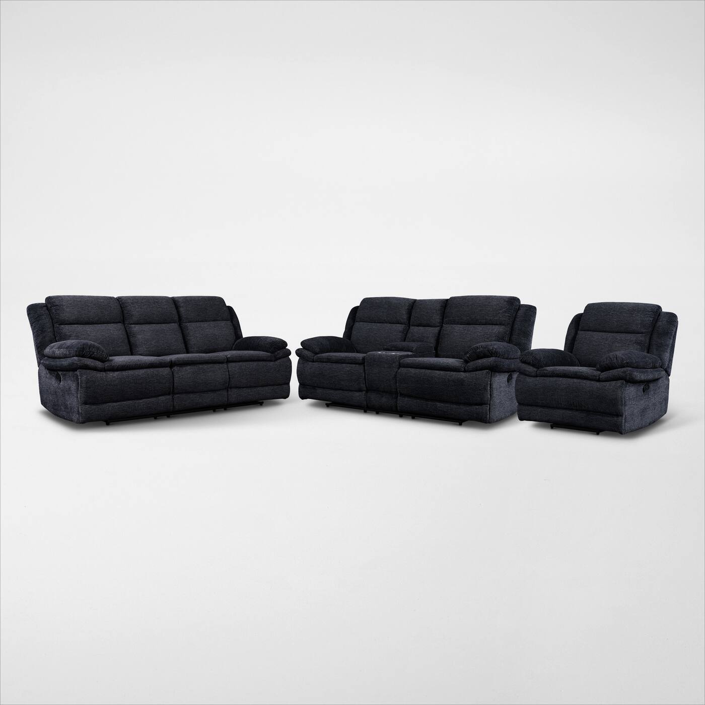 pacific black  pc manual reclining living room   