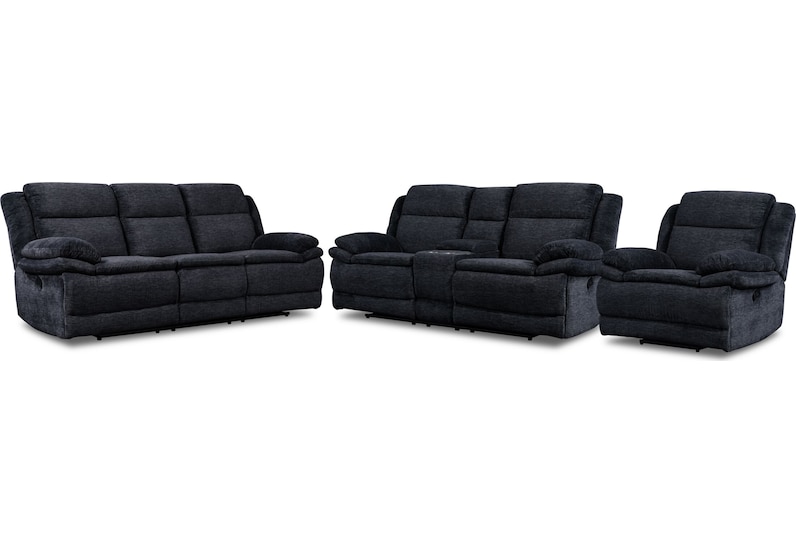 pacific black  pc manual reclining living room   
