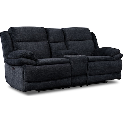 Pacific Dual-Power Reclining Loveseat - Charcoal