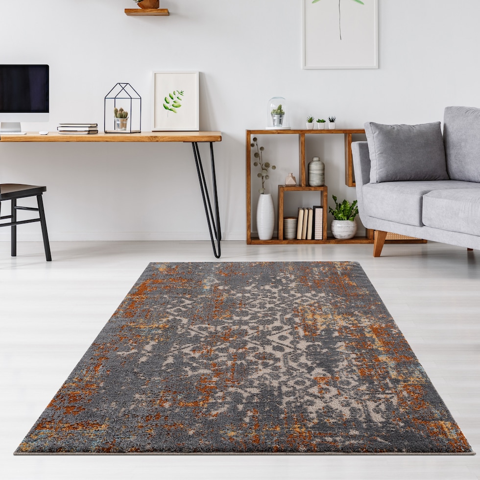 paige gray area rug  x    