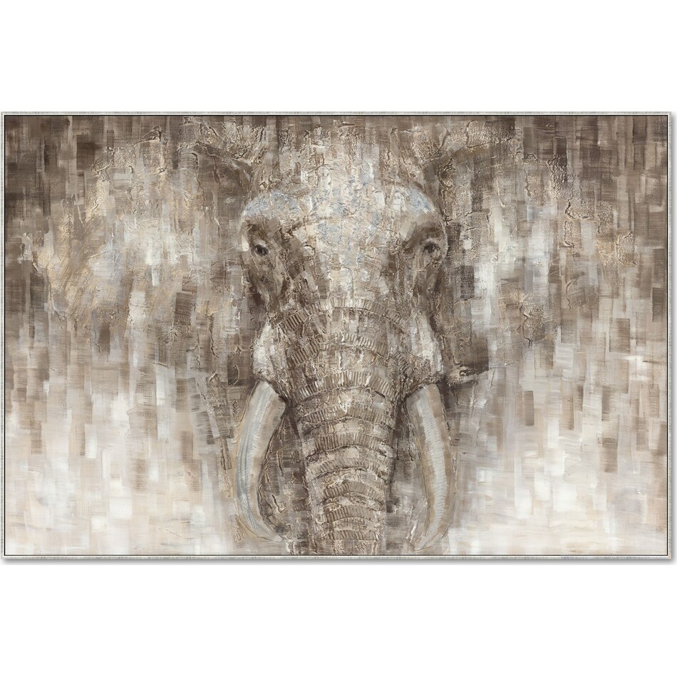 painted elephant gray wall art   