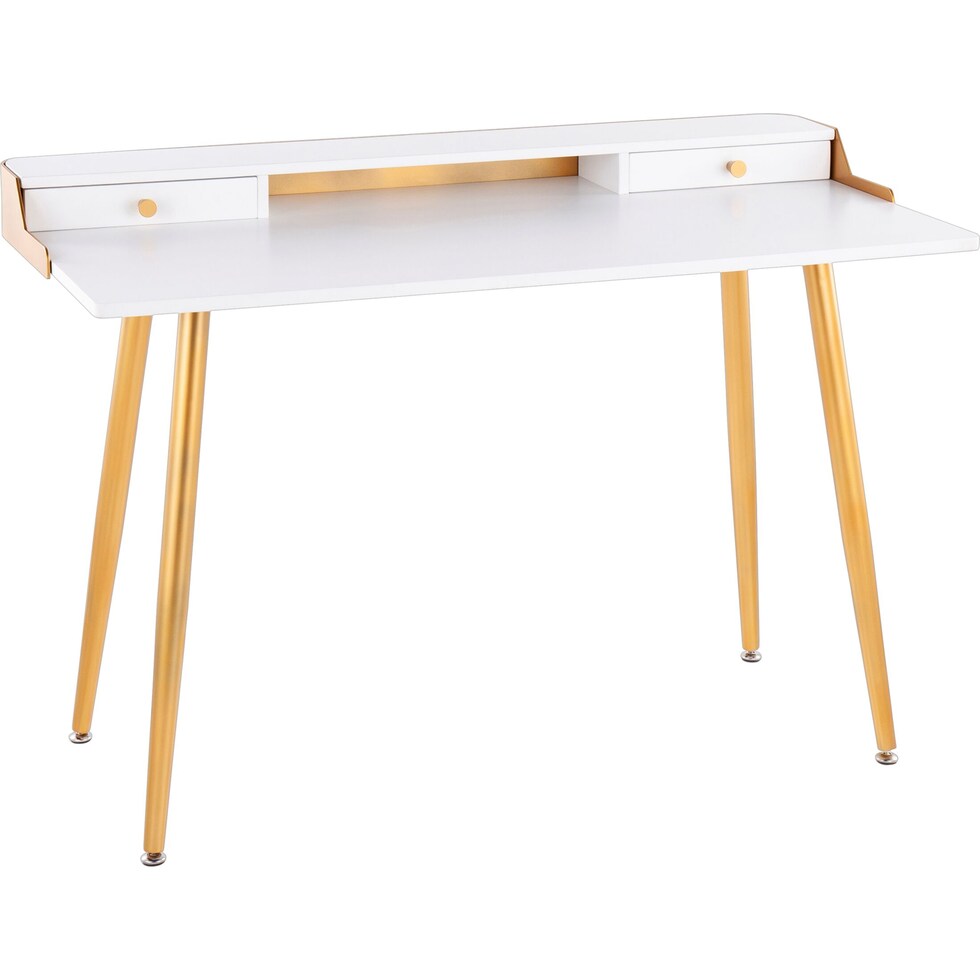 paityn gold white desk   