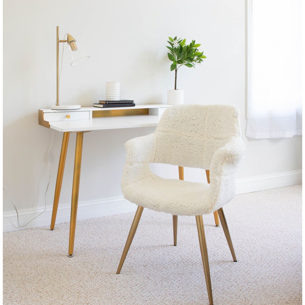 paityn gold white desk   