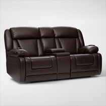 palermo dark brown power reclining loveseat   