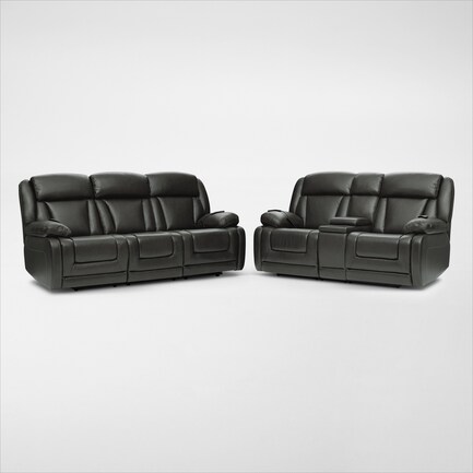 Palermo Triple-Power Reclining Sofa and Loveseat Set - Gray