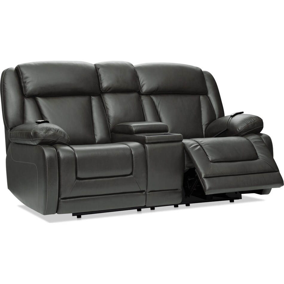Palermo Grey Leather Recliner Armchair