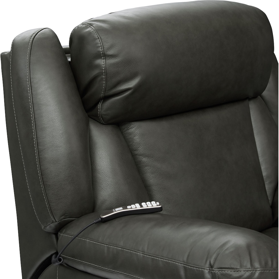 palermo gray recliner   