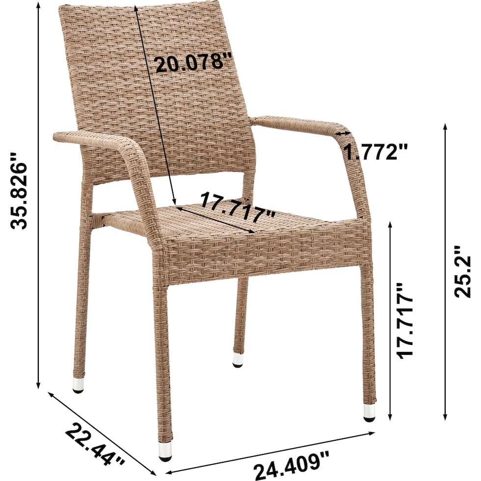 palm island light brown outdoor dining chair   