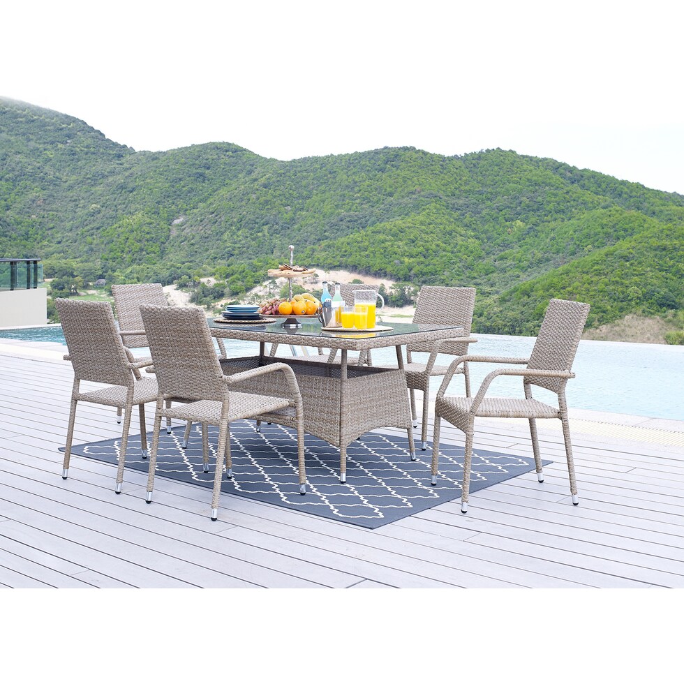 palm island light brown outdoor dining table   