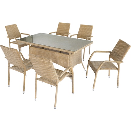 Palm Island Outdoor Dining Table and 6 Chairs