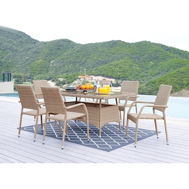 Palm Island Outdoor Dining Table and 6 Chairs