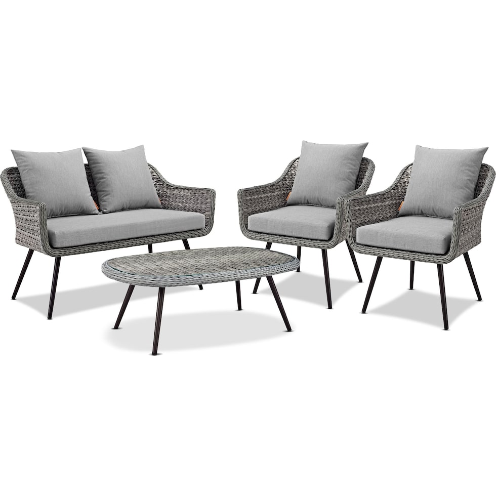 palm gray outdoor loveseat set   