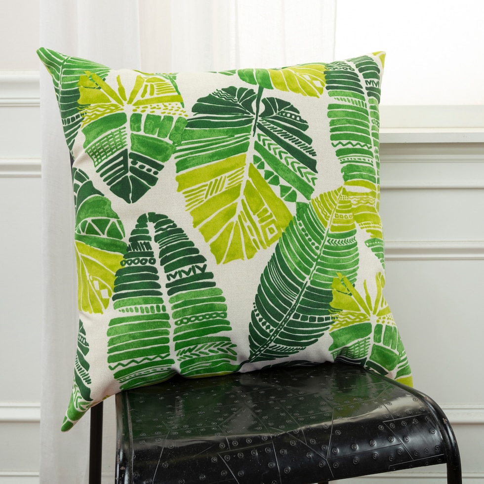 palm green outdoor accent pillow   