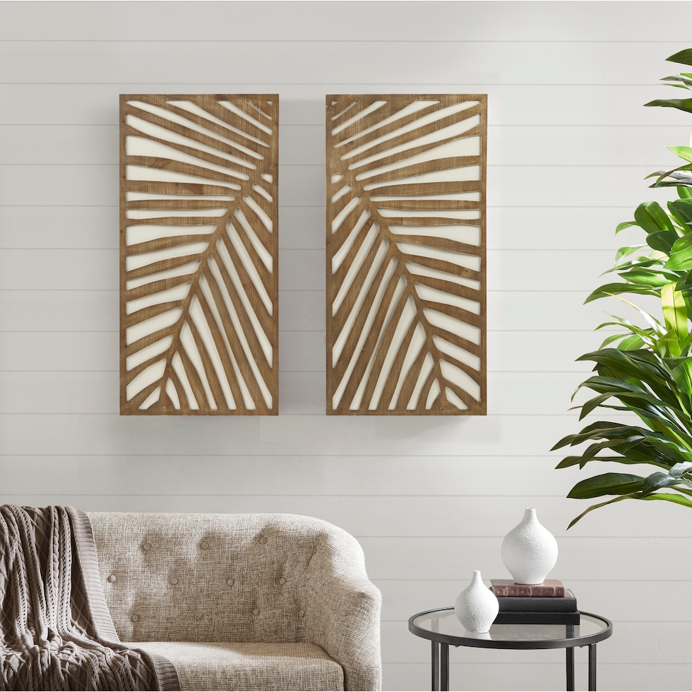 palmy dark brown wall art   