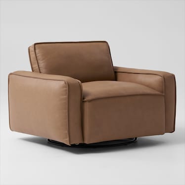 Palo Leather Swivel Accent Chair