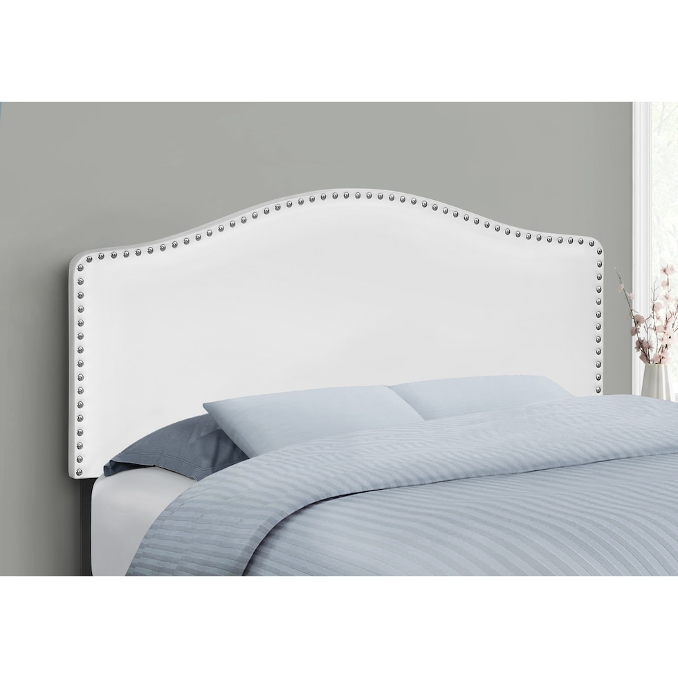 parris white full headboard   