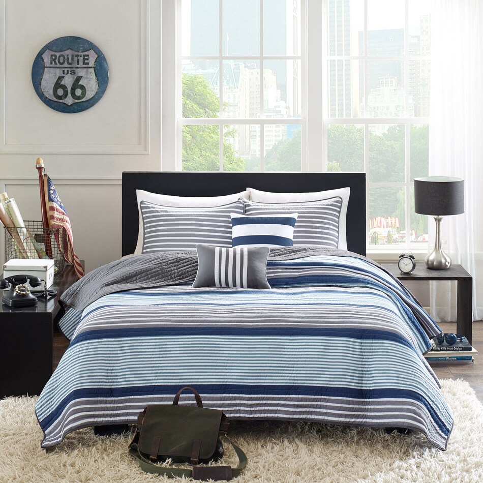 paul blue twin bedding set   