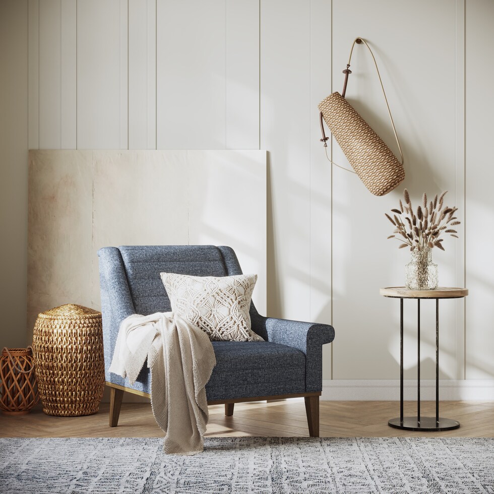 paula blue accent chair   